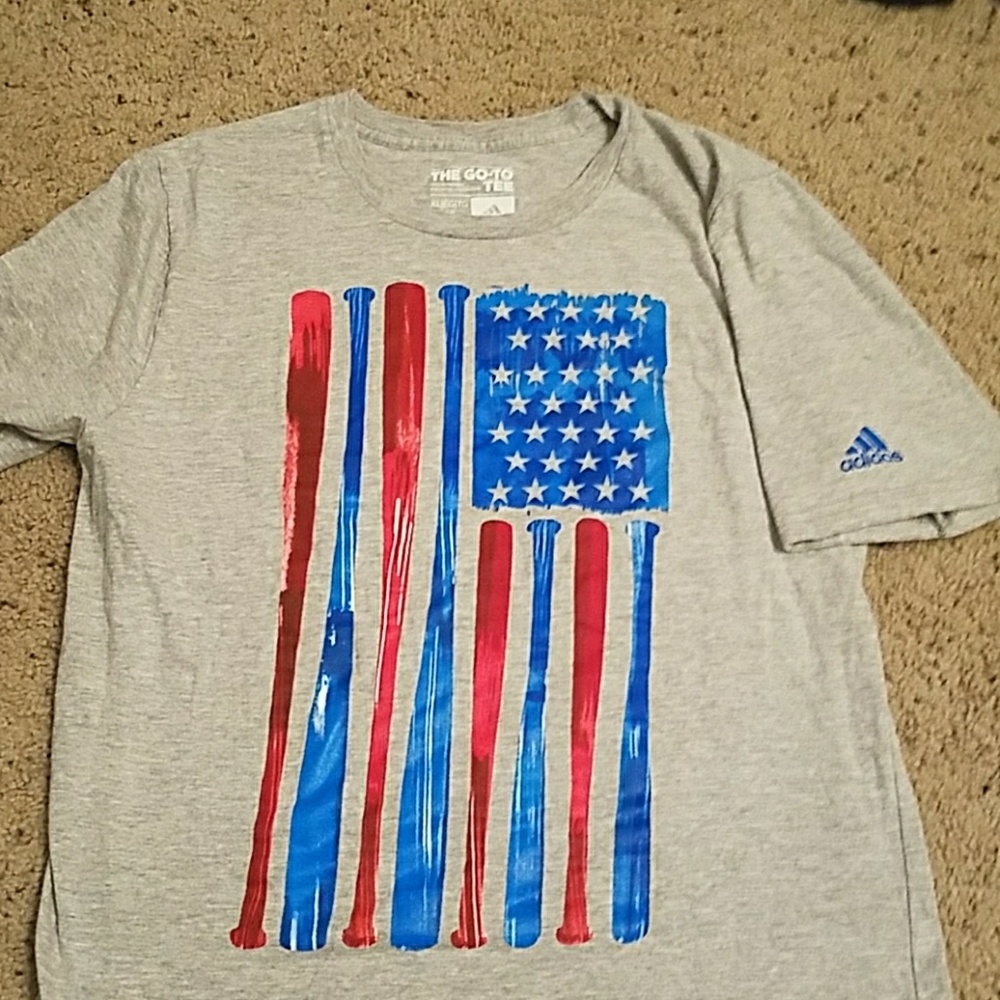 Adidas patriotic  baseball tee